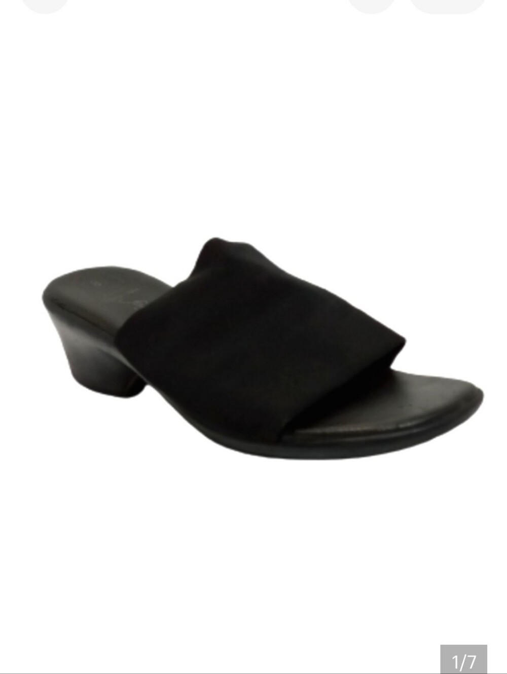 Fanfares Black Slip On Block Heel Sandals Sz 8
